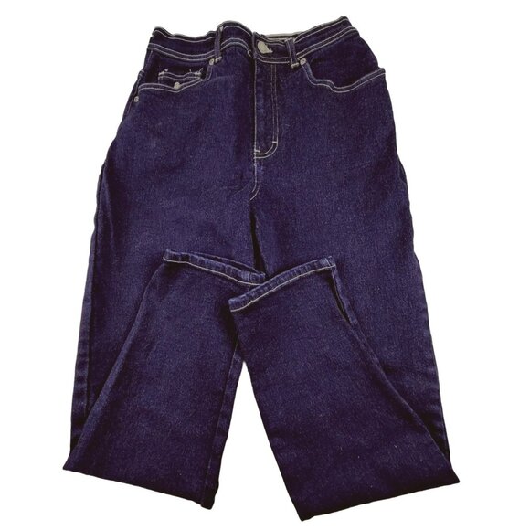 Gloria Vanderbilt Women's Dark Blue Denim Jeans size Petite 8 Short ... JH1260 - Picture 1 of 5
